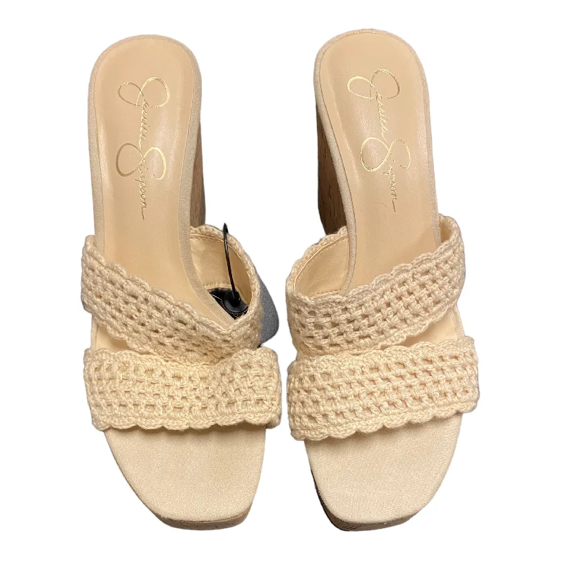 Comfy and stylish women's shoes for flat feetCream Sandals Heels Wedge Jessica Simpson, Size 9.5 Comfy and stylish women's shoes for flat feetCream Sandals Heels Wedge Jessica Simpson, Size 9.5
