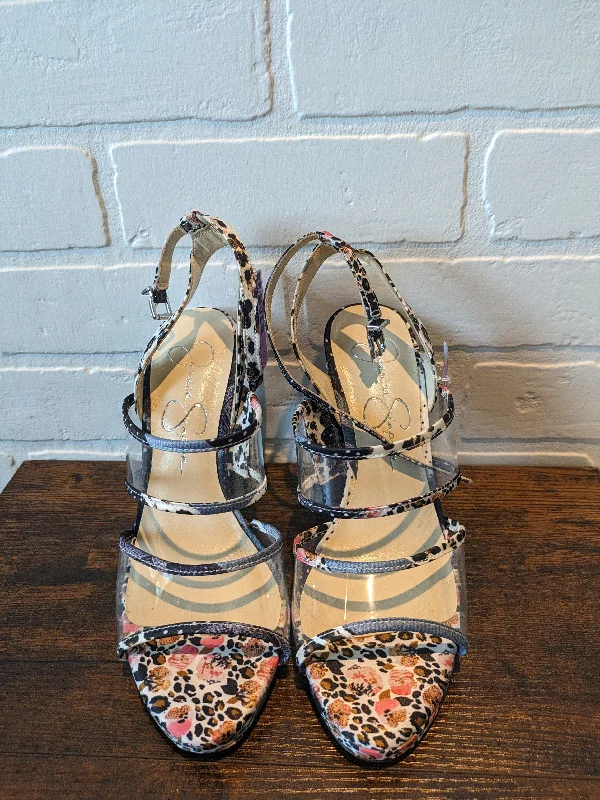Chic and stylish women's shoes for cocktail partiesFloral Print Sandals Heels Block Jessica Simpson, Size 7 Chic and stylish women's shoes for cocktail partiesFloral Print Sandals Heels Block Jessica Simpson, Size 7