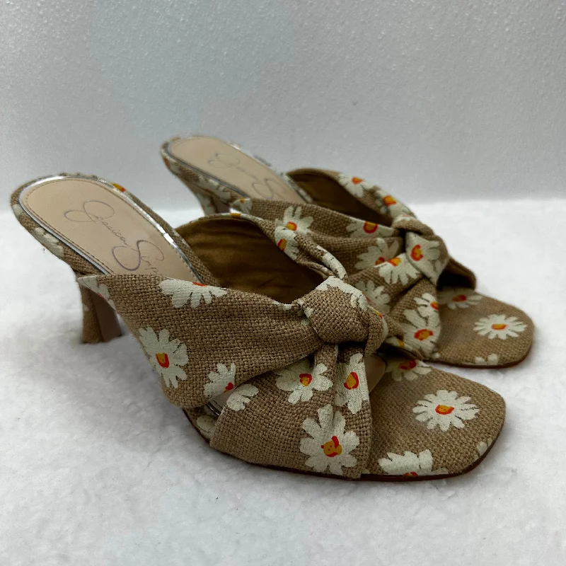 Durable and stylish women's shoes for active lifestylesFlowered Sandals Heels Block Jessica Simpson, Size 8.5 Durable and stylish women's shoes for active lifestylesFlowered Sandals Heels Block Jessica Simpson, Size 8.5