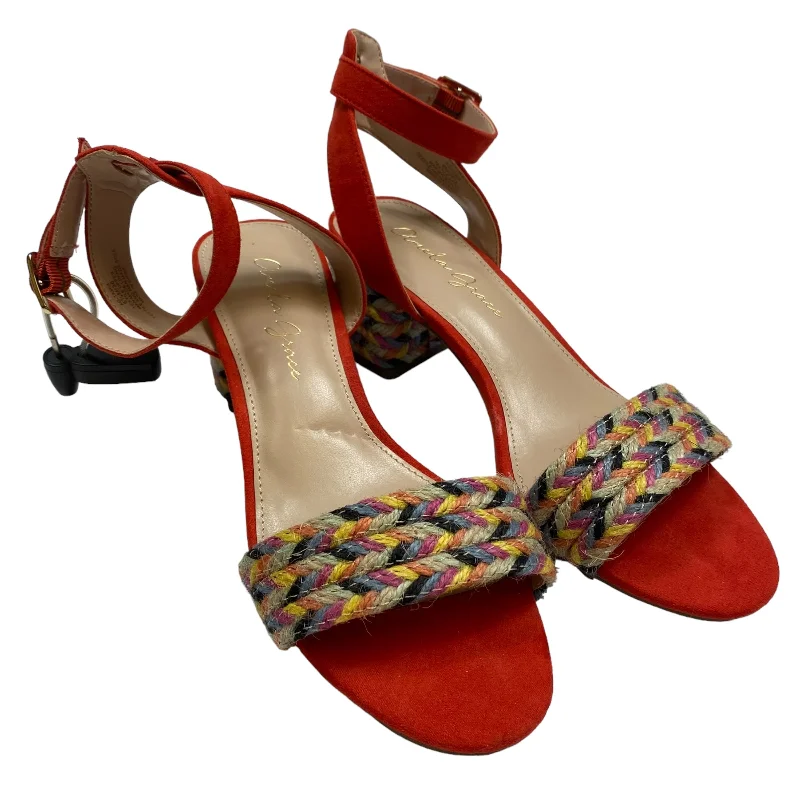 Elegant and classic women's shoes for bridal partiesMulti-colored Sandals Heels Block Amelia Grace, Size 6 Elegant and classic women's shoes for bridal partiesMulti-colored Sandals Heels Block Amelia Grace, Size 6