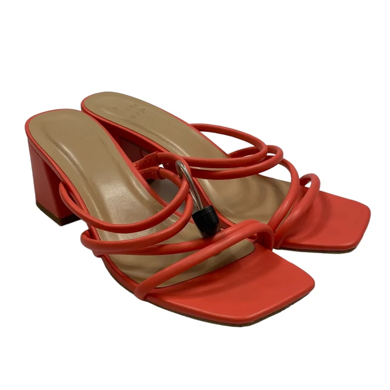 Elegant and refined women's shoe designsOrange Sandals Heels Block A New Day, Size 6