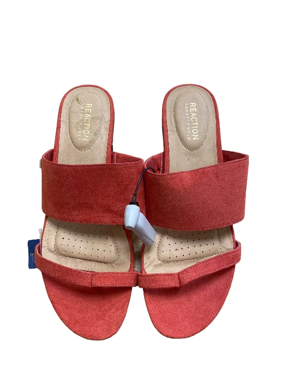 Comfortable yet fashionable women's shoesOrange Sandals Heels Block Kenneth Cole Reaction, Size 8.5 Comfortable yet fashionable women's shoesOrange Sandals Heels Block Kenneth Cole Reaction, Size 8.5