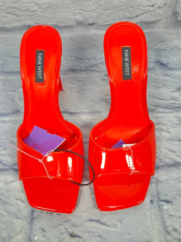 Practical and functional women's footwear solutionsOrange Sandals Heels Stiletto Nine West, Size 8 Practical and functional women's footwear solutionsOrange Sandals Heels Stiletto Nine West, Size 8