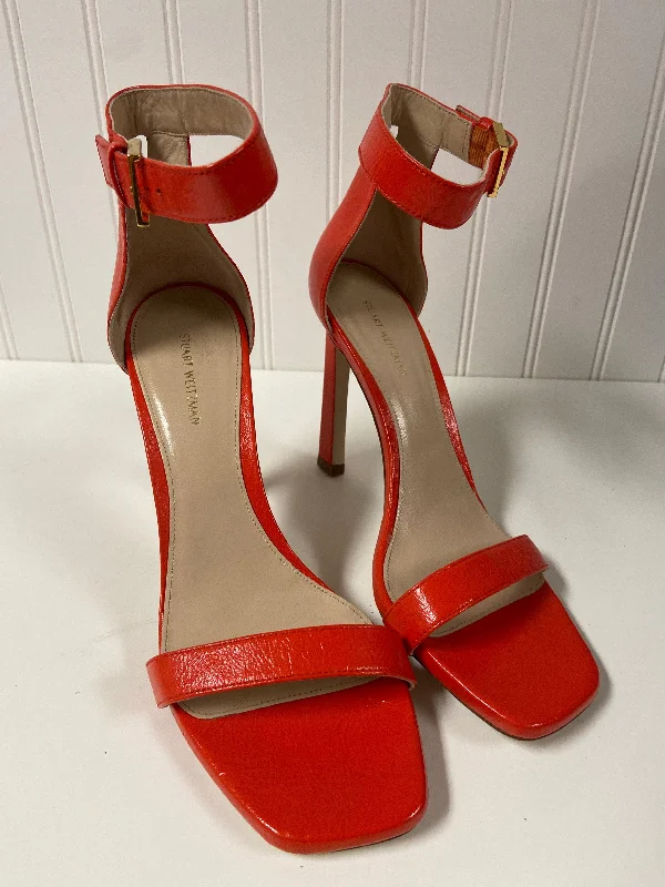 Comfy casual women's shoes for everyday wearOrange Sandals Heels Stiletto Stuart Weitzman, Size 9 Comfy casual women's shoes for everyday wearOrange Sandals Heels Stiletto Stuart Weitzman, Size 9