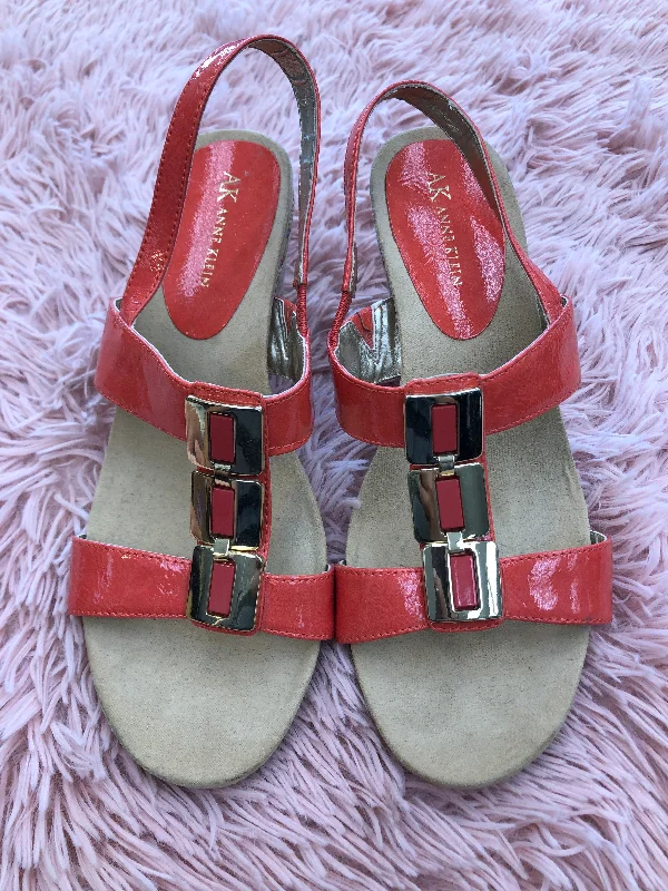 Comfy and stylish women's shoes for everyday comfortOrange Sandals Heels Wedge Anne Klein, Size 9 Comfy and stylish women's shoes for everyday comfortOrange Sandals Heels Wedge Anne Klein, Size 9