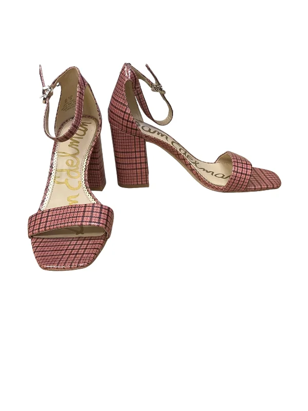 Elegant and sophisticated women's shoes for opera nightsPink Sandals Heels Block Sam Edelman, Size 8 Elegant and sophisticated women's shoes for opera nightsPink Sandals Heels Block Sam Edelman, Size 8