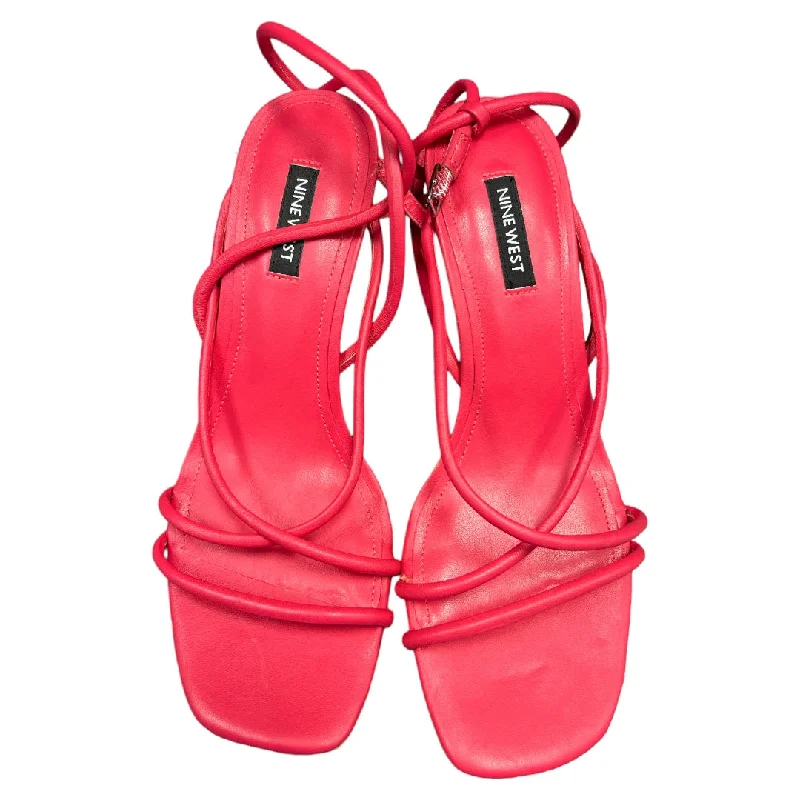Stylish and affordable women's shoesPink Sandals Heels Stiletto Nine West, Size 9