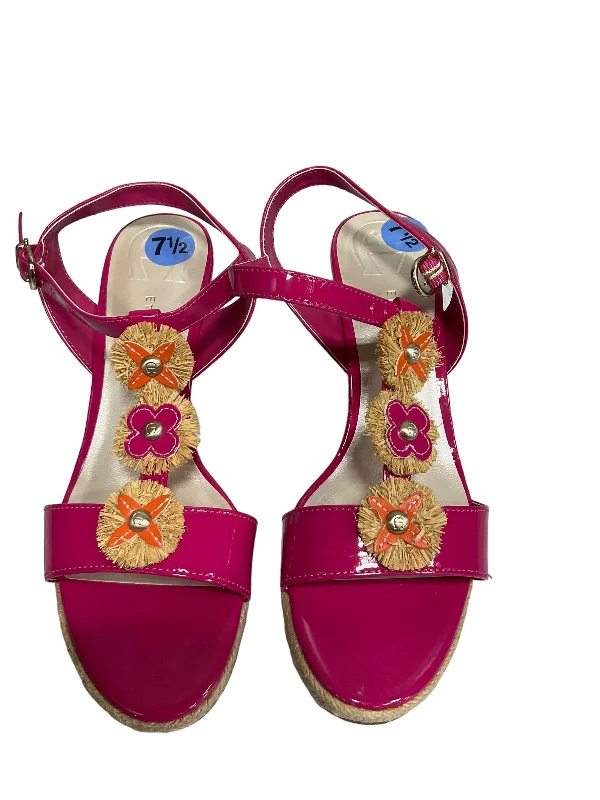 Chic and sophisticated women's footwear for workPink Sandals Heels Wedge Etienne Aigner, Size 7.5 Chic and sophisticated women's footwear for workPink Sandals Heels Wedge Etienne Aigner, Size 7.5