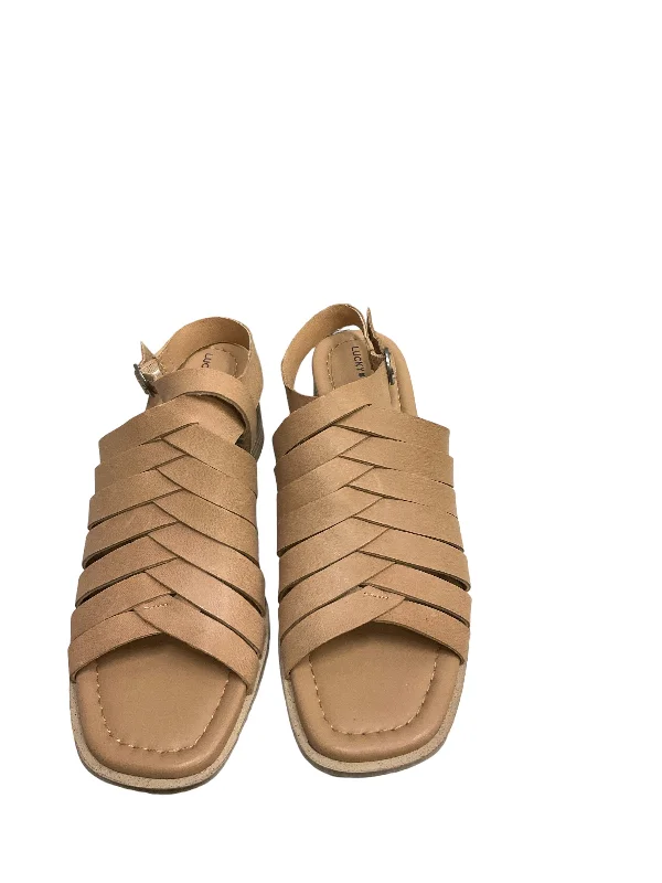 Chic and stylish women's shoes for cocktail partiesSandals Heels Block By Lucky Brand Size: 9.5 Chic and stylish women's shoes for cocktail partiesSandals Heels Block By Lucky Brand Size: 9.5
