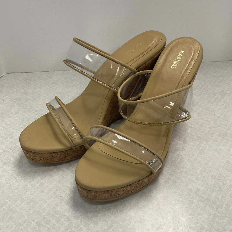 Colorful and vibrant women's shoe patternsSandals Heels Wedge By KAANAS  Size: 9
