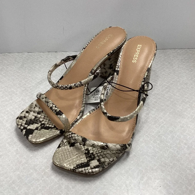 Warm and cozy women's shoes for winterSnakeskin Print Sandals Heels Block Express, Size 10 Warm and cozy women's shoes for winterSnakeskin Print Sandals Heels Block Express, Size 10