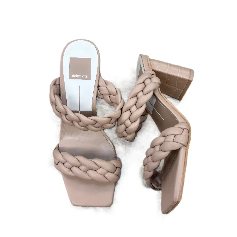 Chic and stylish women's shoes for garden partiesTan Sandals Heels Block By Dolce Vita, Size: 6 Chic and stylish women's shoes for garden partiesTan Sandals Heels Block By Dolce Vita, Size: 6