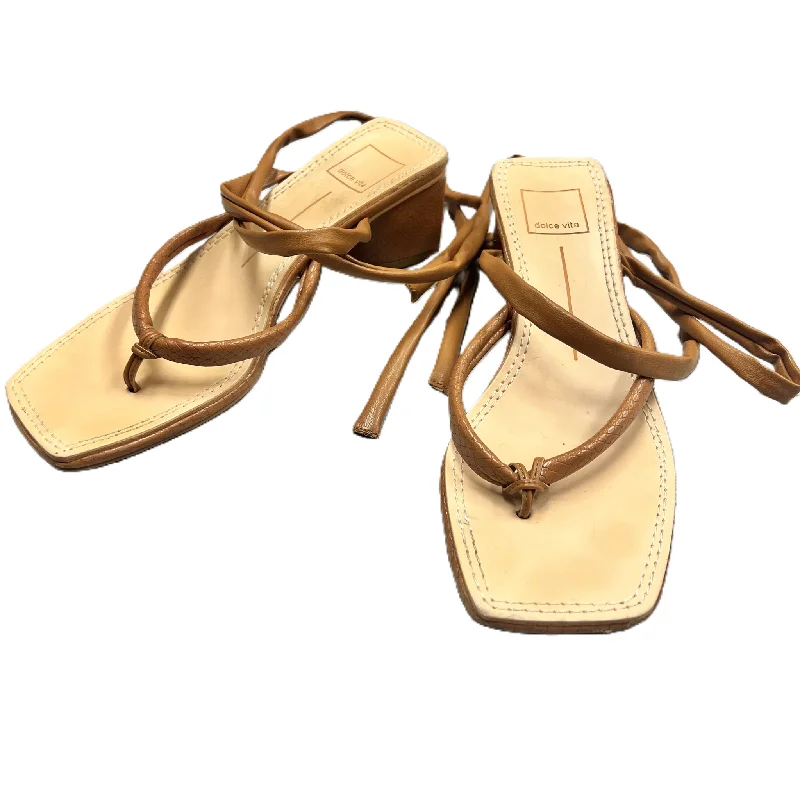 Versatile and stylish women's shoes for city walksTan Sandals Heels Block By Dolce Vita, Size: 7.5 Versatile and stylish women's shoes for city walksTan Sandals Heels Block By Dolce Vita, Size: 7.5