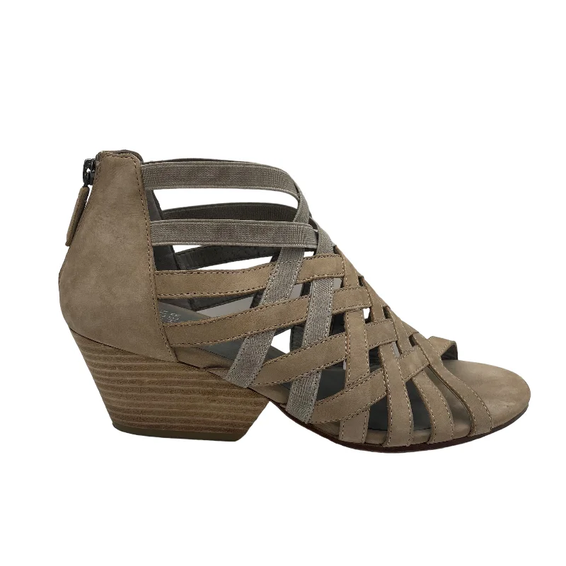 Chic and trendy women's shoe fashionsTan Sandals Heels Block Eileen Fisher, Size 8