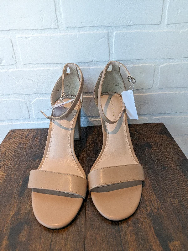 Bold and statement-making women's shoes for the bold and beautifulTan Sandals Heels Block Kelly And Katie, Size 11 Bold and statement-making women's shoes for the bold and beautifulTan Sandals Heels Block Kelly And Katie, Size 11