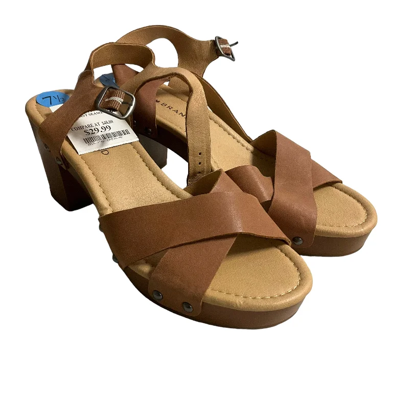 Comfy and casual women's shoes for the weekendTan Sandals Heels Block Lucky Brand, Size 7.5 Comfy and casual women's shoes for the weekendTan Sandals Heels Block Lucky Brand, Size 7.5