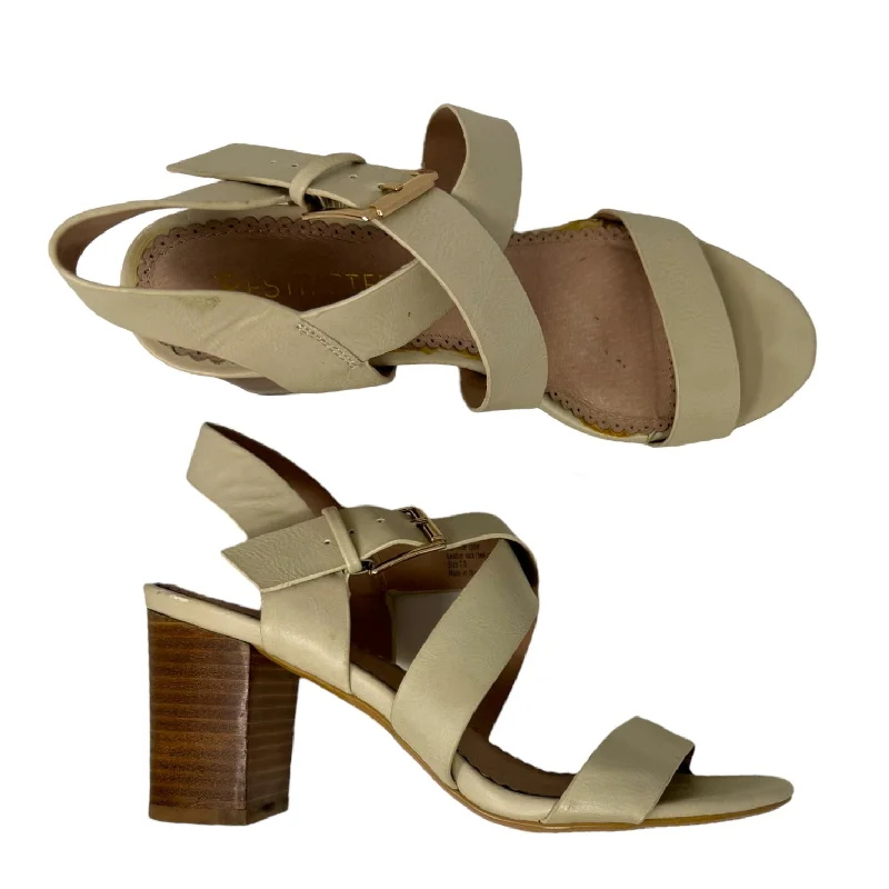Stunning and eye-catching women's footwearTan Sandals Heels Block Restricted, Size 7.5 Stunning and eye-catching women's footwearTan Sandals Heels Block Restricted, Size 7.5