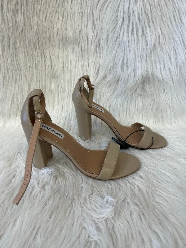Chic and stylish women's shoes for fashion weekTan Sandals Heels Block Steve Madden, Size 10 Chic and stylish women's shoes for fashion weekTan Sandals Heels Block Steve Madden, Size 10