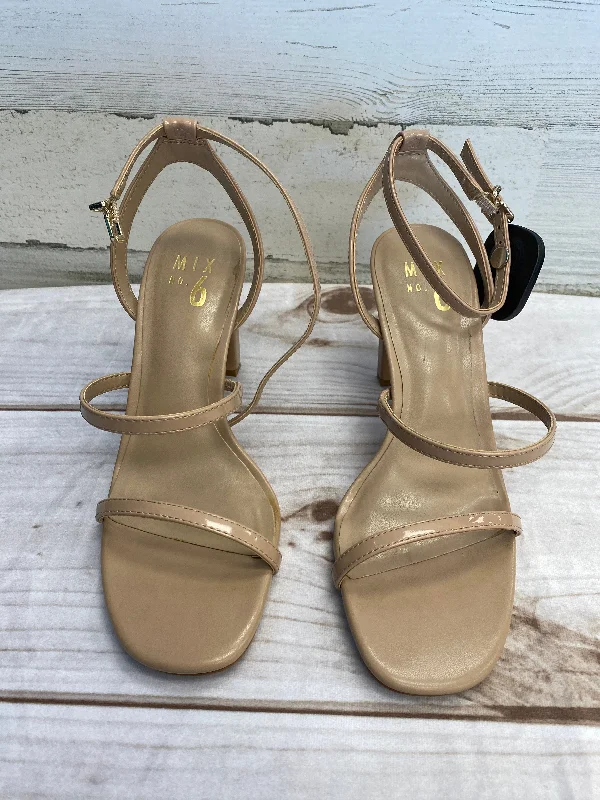 Chic and sophisticated women's footwear for workTan Sandals Heels Stiletto Mix No 6, Size 7 Chic and sophisticated women's footwear for workTan Sandals Heels Stiletto Mix No 6, Size 7