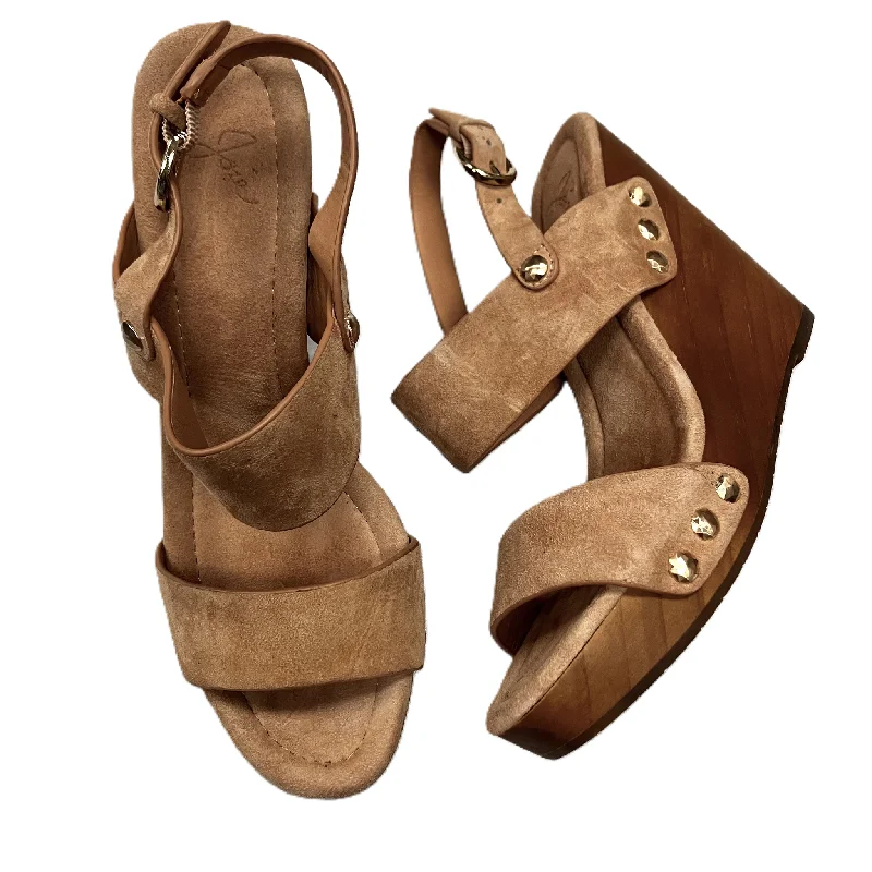 Warm and cozy women's shoes for winterTan Sandals Heels Wedge By Joie, Size: 7.5