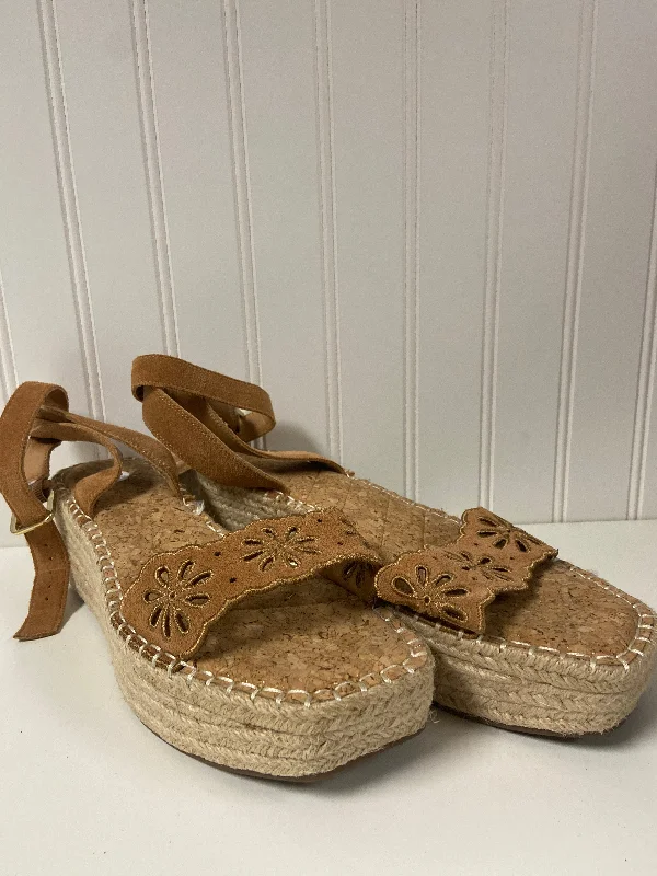 Comfortable and supportive women's shoes for all-day wearTan Sandals Heels Wedge Crown Vintage, Size 9.5 Comfortable and supportive women's shoes for all-day wearTan Sandals Heels Wedge Crown Vintage, Size 9.5