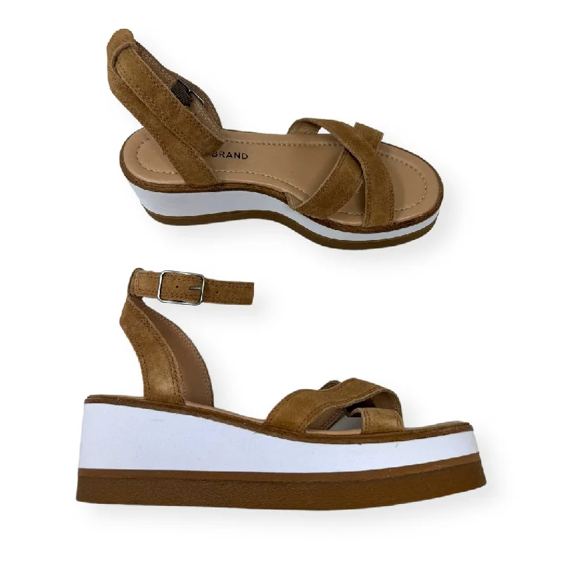 Elegant and sophisticated women's shoes for opera nightsTan Sandals Heels Wedge Lucky Brand, Size 8.5 Elegant and sophisticated women's shoes for opera nightsTan Sandals Heels Wedge Lucky Brand, Size 8.5