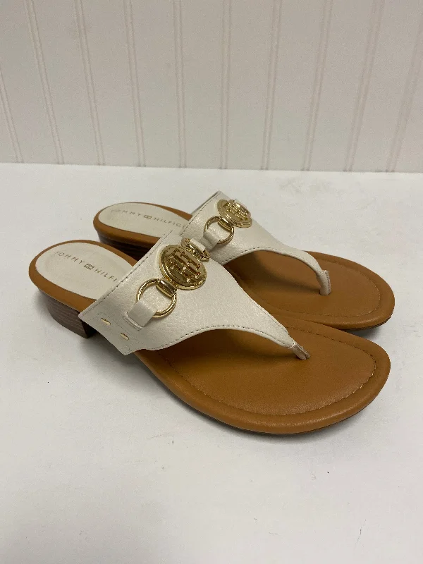 Bold and colorful women's shoes for making a statementWhite Sandals Heels Block Tommy Hilfiger, Size 7 Bold and colorful women's shoes for making a statementWhite Sandals Heels Block Tommy Hilfiger, Size 7