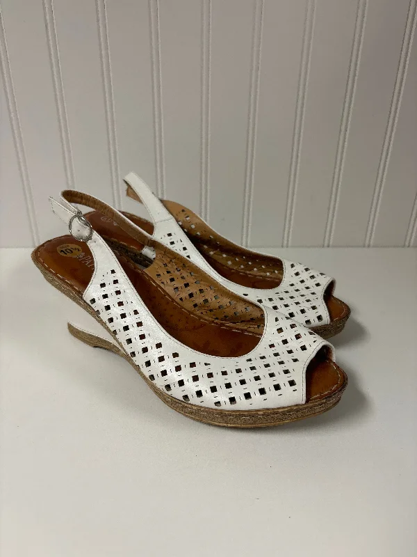 Vibrant and colorful women's shoe collectionsWhite Sandals Heels Wedge Spring Step, Size 10.5 Vibrant and colorful women's shoe collectionsWhite Sandals Heels Wedge Spring Step, Size 10.5