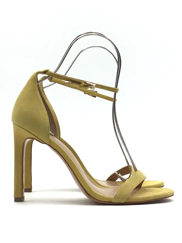 Bold and unique women's shoes for fashion-forward individualsYellow Sandals Heels Stiletto Banana Republic, Size 10 Bold and unique women's shoes for fashion-forward individualsYellow Sandals Heels Stiletto Banana Republic, Size 10