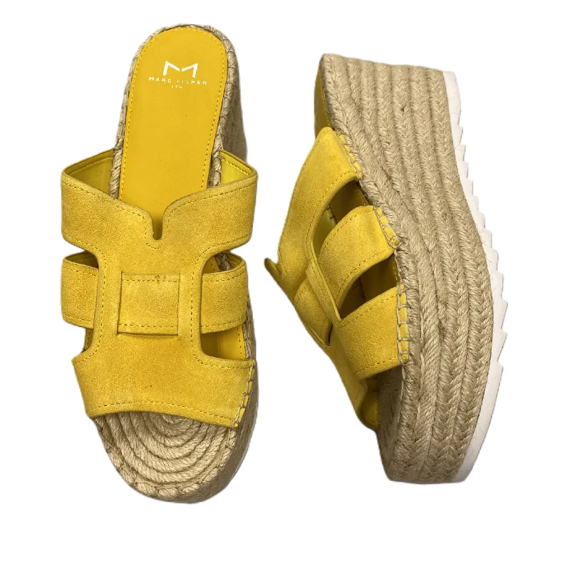 Stylish and supportive women's shoes for high archesYellow Sandals Heels Wedge By Marc Fisher, Size: 9.5 Stylish and supportive women's shoes for high archesYellow Sandals Heels Wedge By Marc Fisher, Size: 9.5