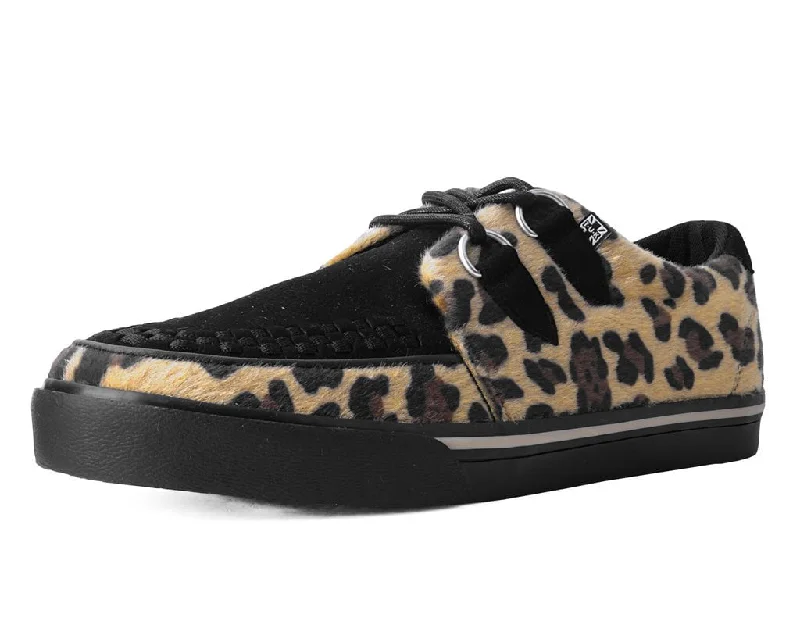 Feminine and romantic women's shoe designsBlack & Tan Leopard Hair Sneaker