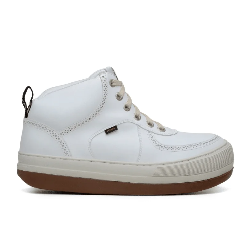 Comfortable yet fashionable women's shoes'Harajuku' vegan high-top sneaker by King55 - White Comfortable yet fashionable women's shoes'Harajuku' vegan high-top sneaker by King55 - White