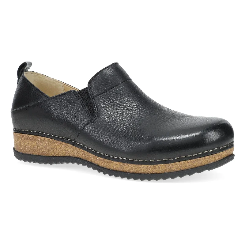 Elegant and classic women's shoes for bridal partiesMeara Black Waxy Milled