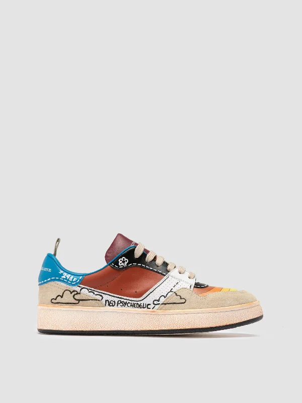 Bold and striking women's shoe fashionsFEMME NEO PSYCHEDELIC SUN 241 - Multicolour Leather and Suede Low Top Sneakers Bold and striking women's shoe fashionsFEMME NEO PSYCHEDELIC SUN 241 - Multicolour Leather and Suede Low Top Sneakers