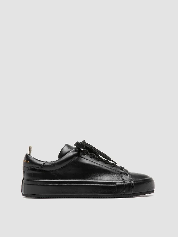 Elegant and sophisticated women's shoes for opera nightsEASY 101 - Black Leather Low Top Sneakers Elegant and sophisticated women's shoes for opera nightsEASY 101 - Black Leather Low Top Sneakers