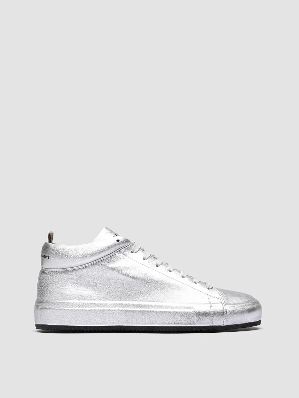 Comfy and stylish women's shoes for flat feetEASY 102 - Silver Leather Low Top Sneakers Comfy and stylish women's shoes for flat feetEASY 102 - Silver Leather Low Top Sneakers