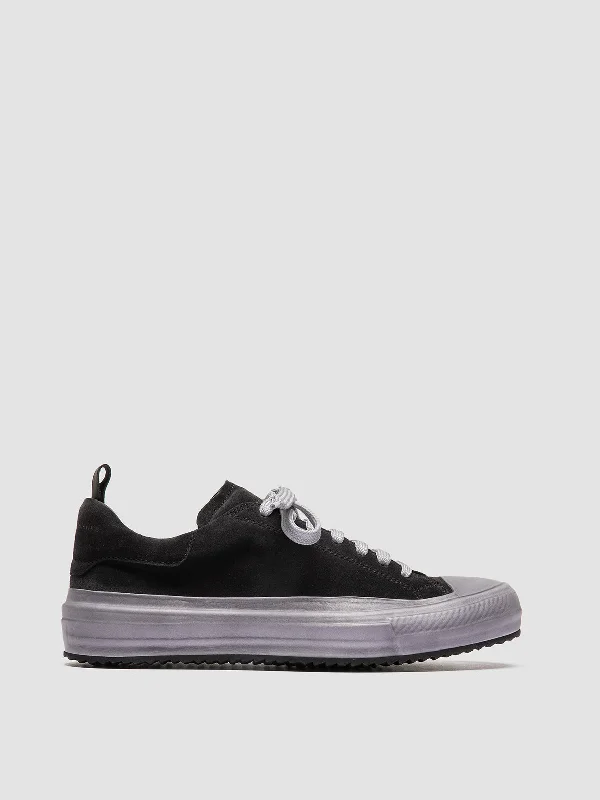 Flattering and figure-hugging women's footwearMES 105 - Black Leather and Suede Low Top Sneakers Flattering and figure-hugging women's footwearMES 105 - Black Leather and Suede Low Top Sneakers