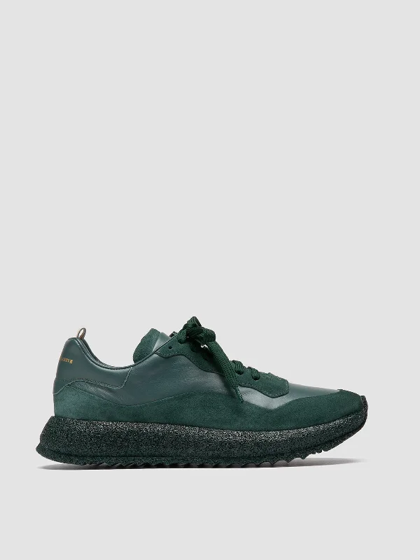 Feminine and dainty women's shoe designsRACE RUBREX 101 - Green Leather and Suede Low Top Sneakers Feminine and dainty women's shoe designsRACE RUBREX 101 - Green Leather and Suede Low Top Sneakers