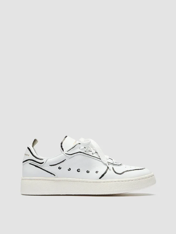 Feminine and dainty women's shoe designsMOWER 110 - White Leather Sneakers