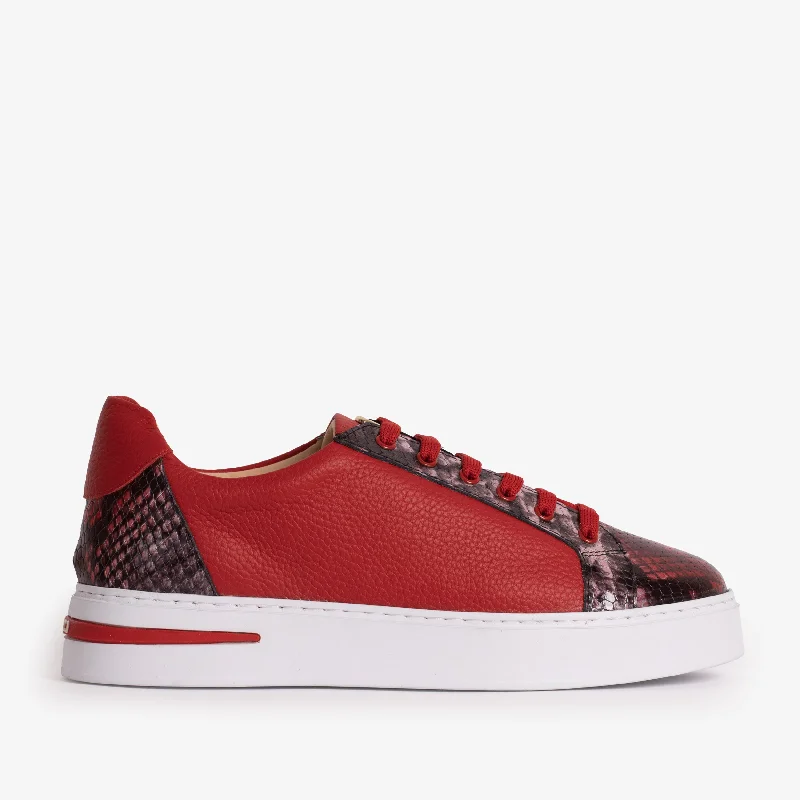 Versatile and chic women's shoes for everyday eleganceThe Burano Red Leather Women Sneaker Versatile and chic women's shoes for everyday eleganceThe Burano Red Leather Women Sneaker