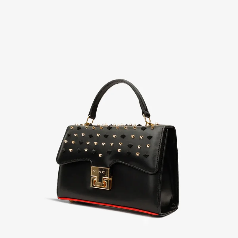 Elegant and sophisticated women's shoes for dinner datesThe Infanta Black Spike Leather Handbag Elegant and sophisticated women's shoes for dinner datesThe Infanta Black Spike Leather Handbag