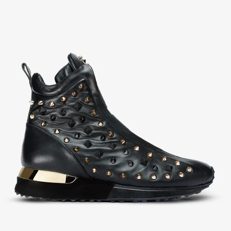 Exotic and bold women's shoe designsThe Infanta High-Top Black Spike Leather Women Sneaker Limited Edition Exotic and bold women's shoe designsThe Infanta High-Top Black Spike Leather Women Sneaker Limited Edition