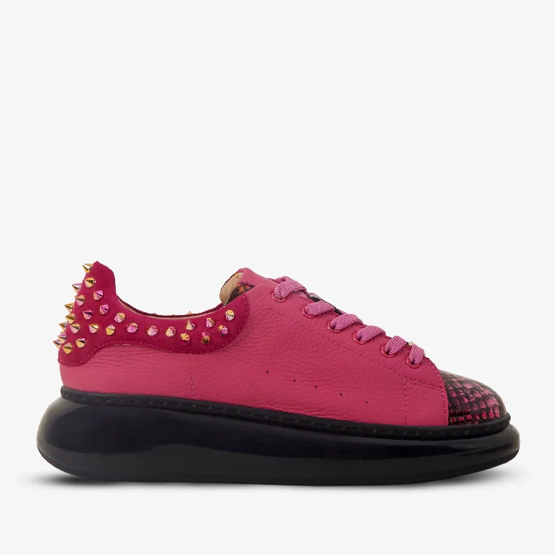 Vibrant and colorful women's shoe collectionsThe Venezia Fushia Leather Women Sneaker