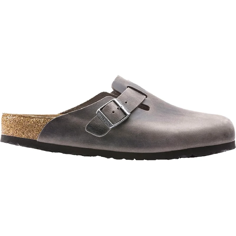 Comfy and cozy women's shoes for loungingUnisex Birkenstock Boston Iron Oiled Leather