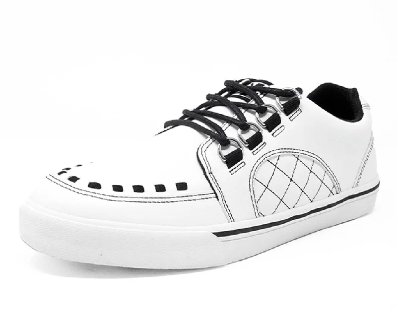 Exotic and bold women's shoe designsWhite TUKskin™ Quilted Interlace Sneaker