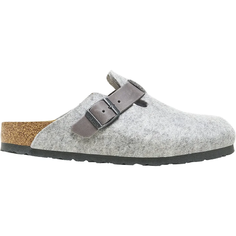 Versatile and adaptable women's shoes for every occasionWomen's Birkenstock Boston Light Grey Wool Felt/Iron Oiled Leather Versatile and adaptable women's shoes for every occasionWomen's Birkenstock Boston Light Grey Wool Felt/Iron Oiled Leather
