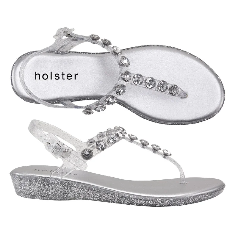 Stunning and eye-catching women's footwearAmalfi Wedge - Clear Glitter