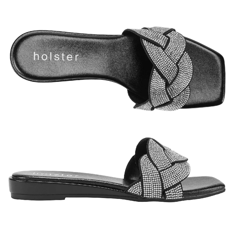 Chic and stylish women's shoes for garden partiesAnastasia Low Wedge - Black