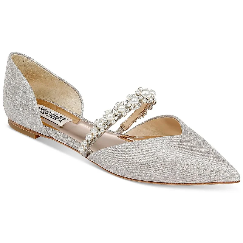 Sleek and modern women's footwear optionsBadgley Mischka Womens Natalia Glitter Slip On Ballet Flats