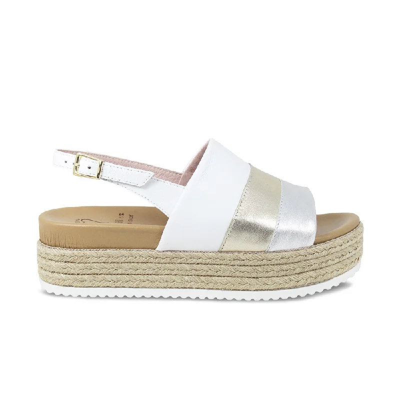 Chic and stylish women's shoes for cocktail partiesBertie: White & Metallic Leather